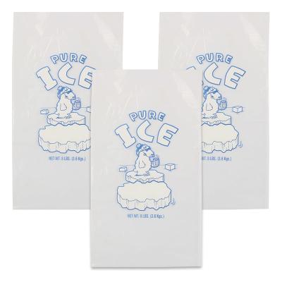 China OEM ODM LDPE 8LB 5KG Ice Cube Plastic Bag Reusable With Drawstring for sale