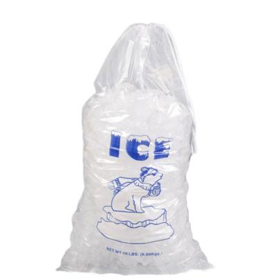 China 10LBS 20LBS LDPE Clear Plastic Ice Bags With Customer Own Logo for sale