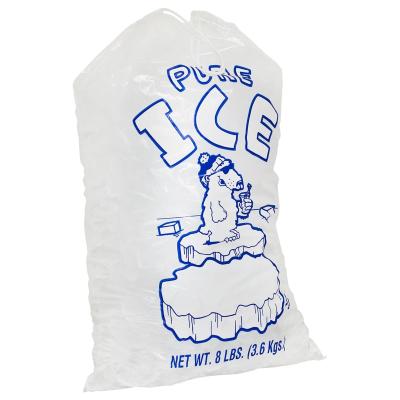Chine gravure jetable du PE 8lb imprimant les sacs de glace réutilisables avec le cordon à vendre