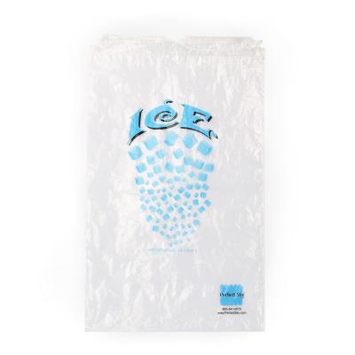 China LDPE 8lb 10lb Disposable Ice Cube Bags Custom Size With Drawstring for sale