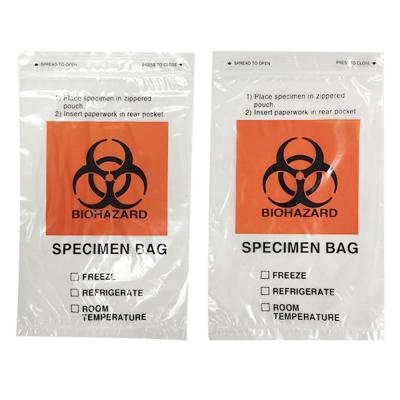 China Medical Packing 95kpa Ziplock Plastic Bags Lab Pathology Specimen for sale