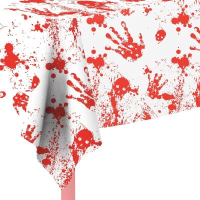 Китай Подгонянная устранимая скатерть LDPE кровопролитная Handprint на хеллоуин продается