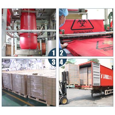 中国 赤い分離の伝染性の不用な袋/Biohazard袋の高密度17ミクロン- 200/Case 40-45のガロン40