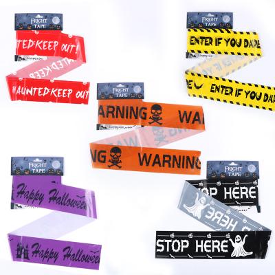China Walking Dead Warning Caution Halloween Decoration Tape Zombie Zone Fright Party for sale