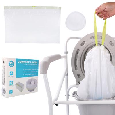China Forros descartáveis plásticos da cômoda do LDPE para a cadeira portátil do toalete da cabeceira à venda