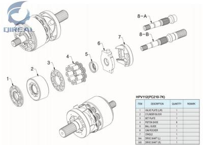 China HPV112 Hydraulic Pump Replacement Repair Parts For Excavator PC210-7K A2F107 for sale