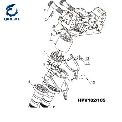 Chine Pièces de pompe hydraulique HPV102/105 pour excavatrice EX200-5/6 à vendre