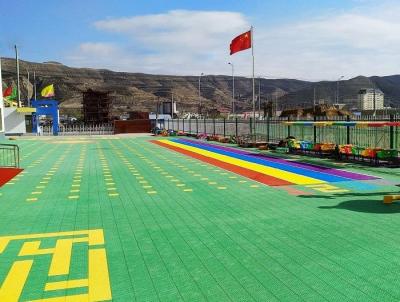 China No peel Or Chip Long Life Modular Outdoor Flooring With Flexible Elastic Absorber for sale