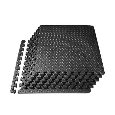 China E-PURCHASING 0.56 Inch Thick Exercise Equipment Mats 6 Tiles EVA Foam Mats with Rubber Top Interlocking Rubber Floor for sale