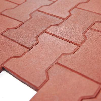 China Anti-Slip Dog Bone Interlocking Rubber Paver For Horse Stable Horse Barn Flooring Tiles for sale