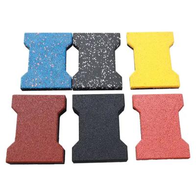 China Colorful Horse Stable Floors Eco Friendly Recycled Dog Bone Horse Rubber Brick Pavers for sale