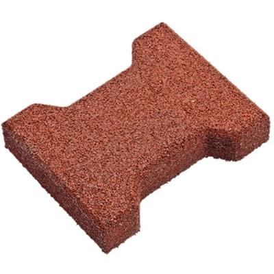China Red Color Non Toxic Horse Racetrack Dog Bone Rubber Floor Paver Brick for sale