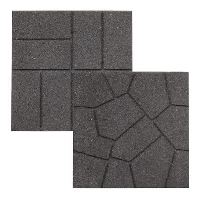 China Gray Color And 8 Tiles Rubber Dual Sided Rubber Paver Tile-16