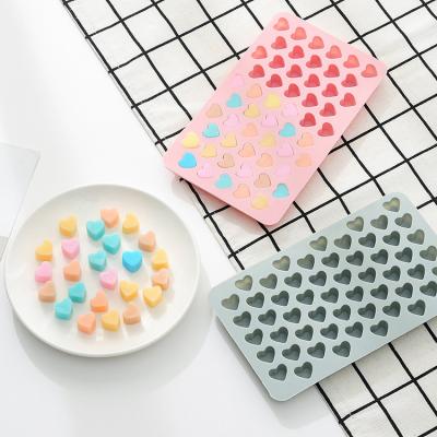 China Baking Mold 55 Cavity Gummy Love Heart Chocolate Silicone Mold Fondant Tool Candy Eco Friendly Ice Cube Tray Chocolate for sale