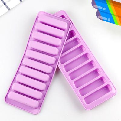 China Strip Shape Silicone Ice Cube Mould For Freezer Whiskey Cocktail And Drink for sale