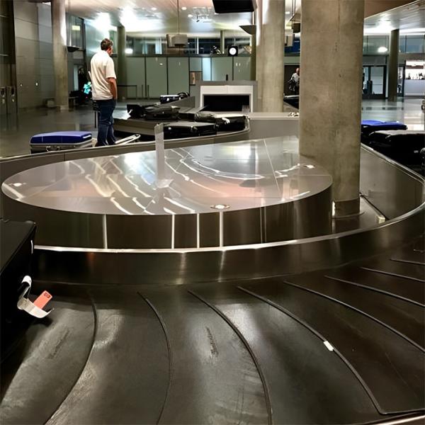 Quality 7mm Large Rubber Mats Professional Inclined Skirt Rubber Arrival Airport Baggage Carousel Conveyor Belts for sale