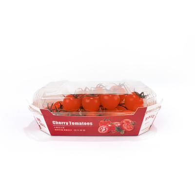 China OEM ODM Fruit And Vegetable Packaging Boxes Cardboard Paper With PET Lid for sale