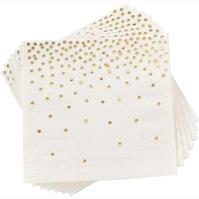 China Thick Scented Paper Napkin Tissue Disposable With Rose Golden Dot for sale