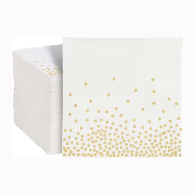 China Foiled Gold Paper Napkin Tissue Biodegradable Recyclable For Party for sale