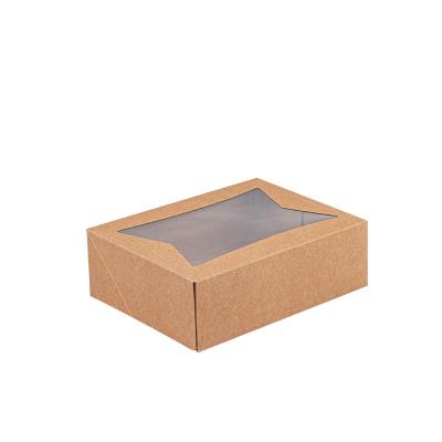 China Folding Cake Food Container Paper Box With Clear Lid Varnishing Embossing Printing for sale