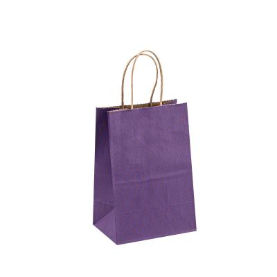 China Custom Printed Logo White Brown Kraft Handle Paper Bag Paper Shopping Bags With Handles for sale