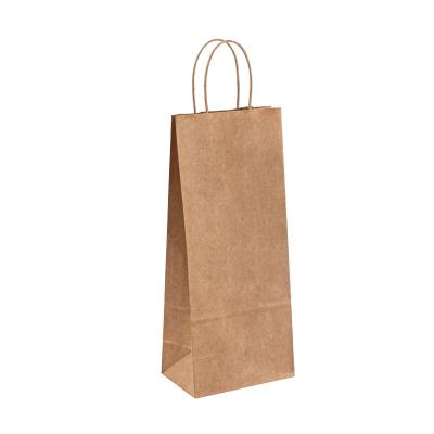 China Custom Printed Shopping Kraft Paper Wine Bags Luxury Reusable Gift Bags Wholesale for sale