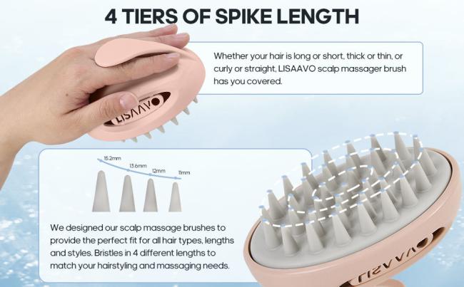 Relaxing Hair Massage Brush being held in hand