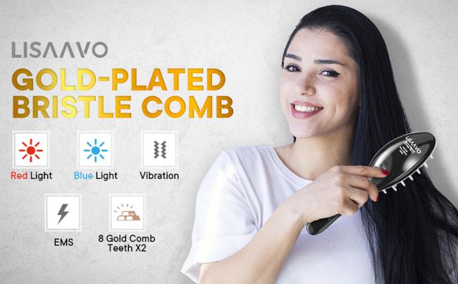 LED Light Therapy Hair Brush front view