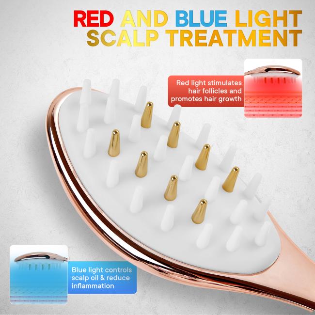 Microcurrent Scalp Comb in use on hair