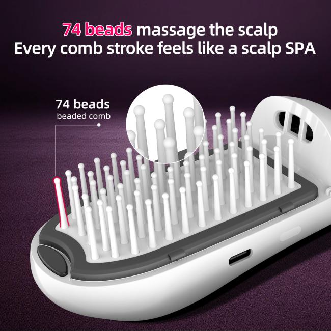 Vibration Blue Light Ionic Hair Brush with removable comb teeth