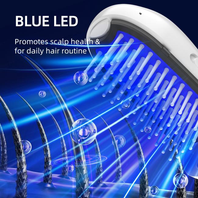 Vibration Blue Light Ionic Hair Brush in use