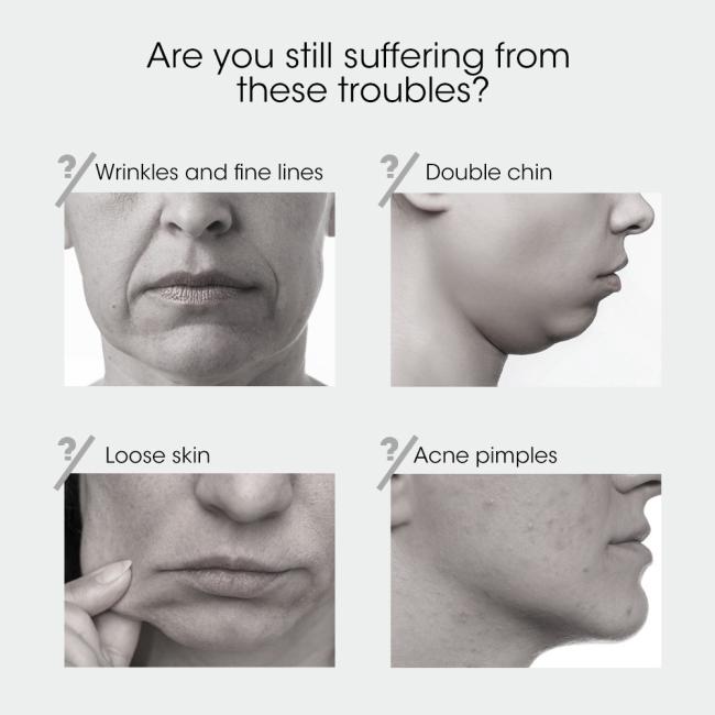 Close-up of vibration massage device demonstrating facial application