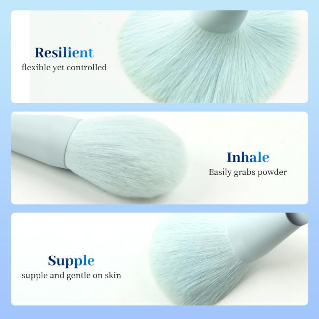 Close-up view of makeup brush bristles and construction