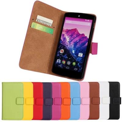 China Google Nexus 5 LG nexus 5 Real Leather SmartPhone Cell Phone Protective Cases Wallet for sale