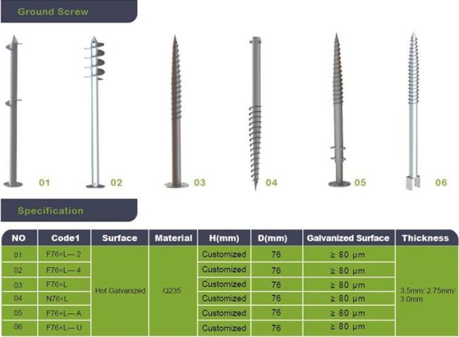 Helical Anchor Screw Piles Solar Photovoltaic Brackets