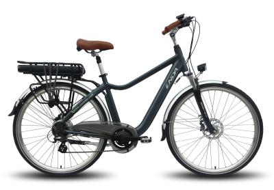 China (Soluções OEM) Bicicleta elétrica urbana de liga de alumínio 26 polegadas 250 w com display LCD multifuncional à venda