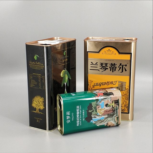 Square olive oil tin can design