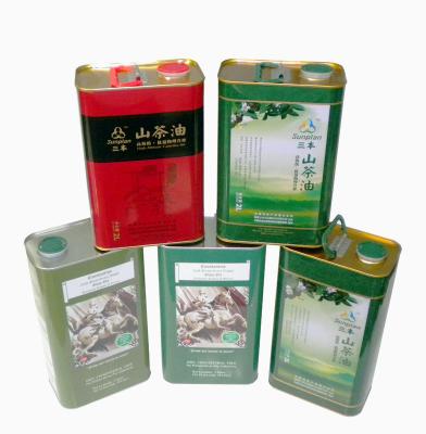 Chine grands bidons rectangulaires Olive Oil Packaging Tin Cans en métal 1.75L à vendre