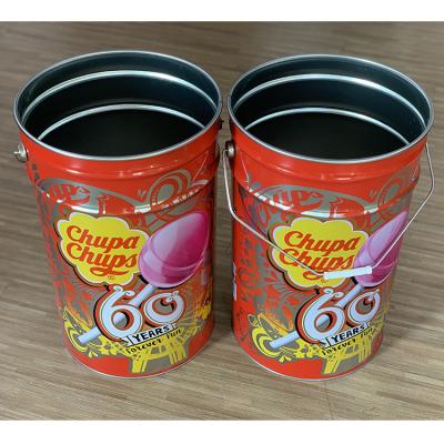 China ISO9001 Cooking Oil Tin Can CMYK 5L Round Tin Containers for sale