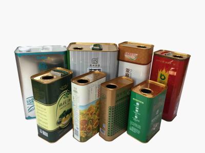 China 4L Square Olive Oil Tin Cans 135g Large Rectangular Tin Containers for sale