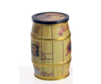 China Barrel Shape Coffee Tin Cans 750ml Empty Coffee Cans With Lids for sale