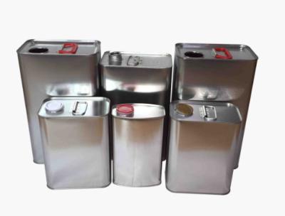China 4L Square Tin Cans Empty Tin Containers With Metal Cover Handle for sale