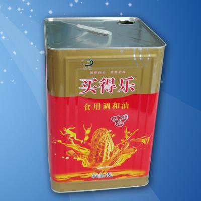 China Plastic Handle Edible Oil Tin Containers 15L Oil Storage Cans for sale