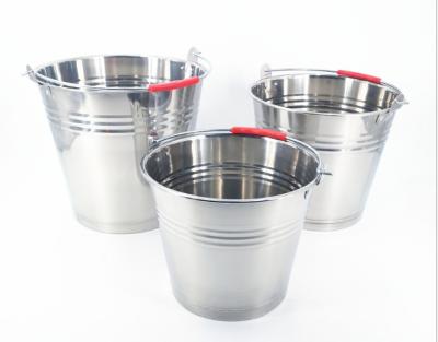 China 8L Stainless Steel Wine Container Metal Handle Personalized Beer Bucket for sale