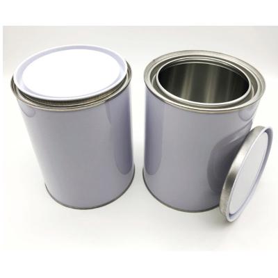 China Round Empty 1 Gallon Metal Clear Paint Bucket With Lid for sale