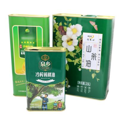 China 1L 2L 3L Olive Edible Cooking Oil Tin Can Offset Printing for sale