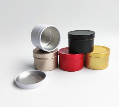 Chine Matt Vamishing Red Color Tea Tin Boxes Round Empty Metal Tin Can à vendre