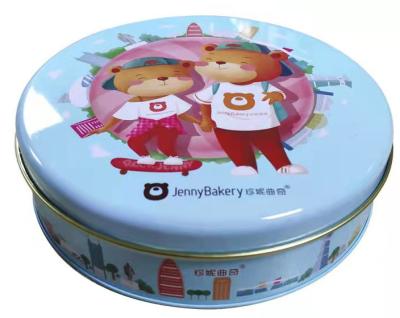 China Latas impermeáveis da cookie de Tin Box Food Packaging Round do biscoito à venda