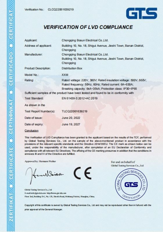 CE - Chongqing Bosun Electrical Co., Ltd.