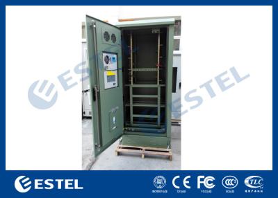 China IP55 Galvanized Steel Green Outdoor Power Cabinet / Outdoor Telecom Enclosure With Cooling System for sale